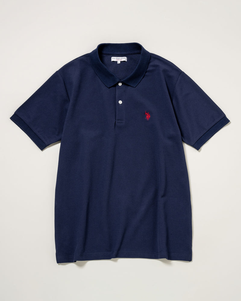 Polo Shirt　鹿の子ポロシャツ　ダブルホースマン刺繍　PLM52119