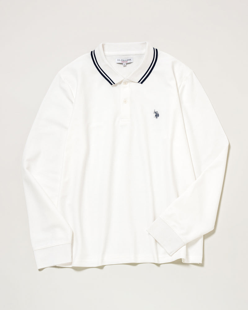 long sleeve Polo Shirt　長袖ポロシャツ　ダブルホースマン刺繍　PLM52220