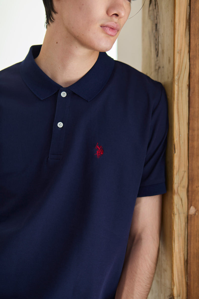 Polo Shirt　鹿の子ポロシャツ　ダブルホースマン刺繍　PLM52119
