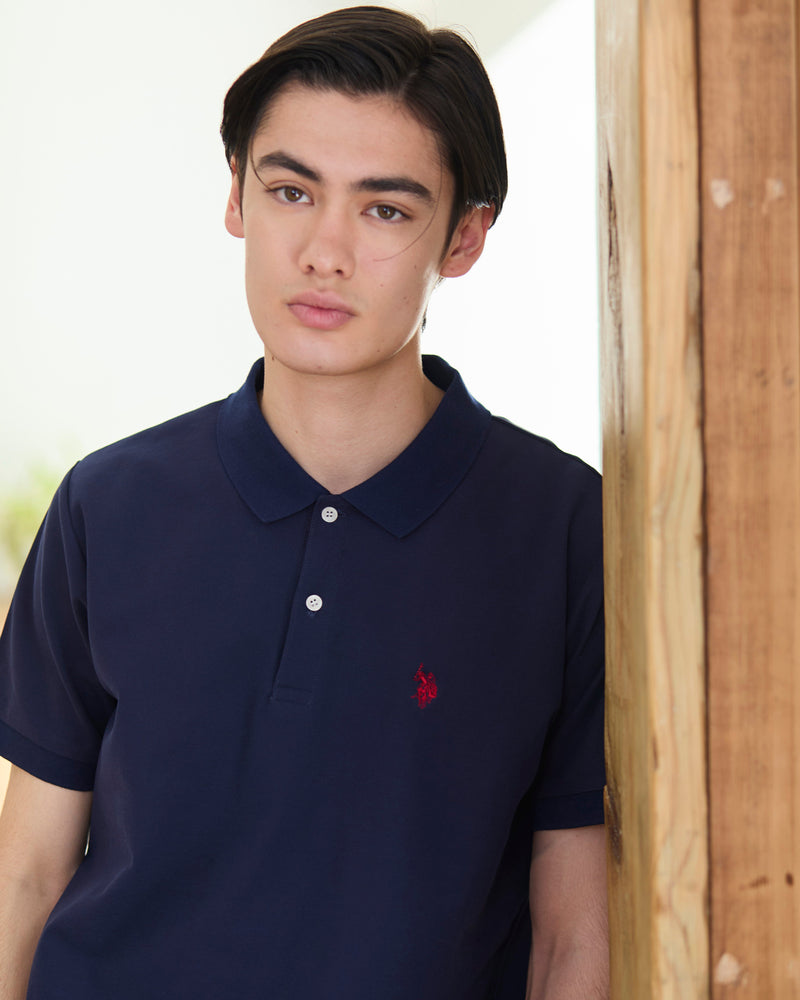 Polo Shirt　鹿の子ポロシャツ　ダブルホースマン刺繍　PLM52119