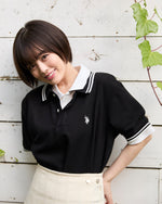 Polo Shirt　鹿の子ポロシャツ　ダブルホースマン刺繍　PLM52119
