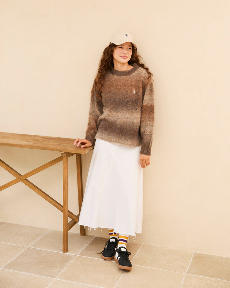 gradation knit　グラデーションニット　ダブルホースマン刺繍　PLM53428