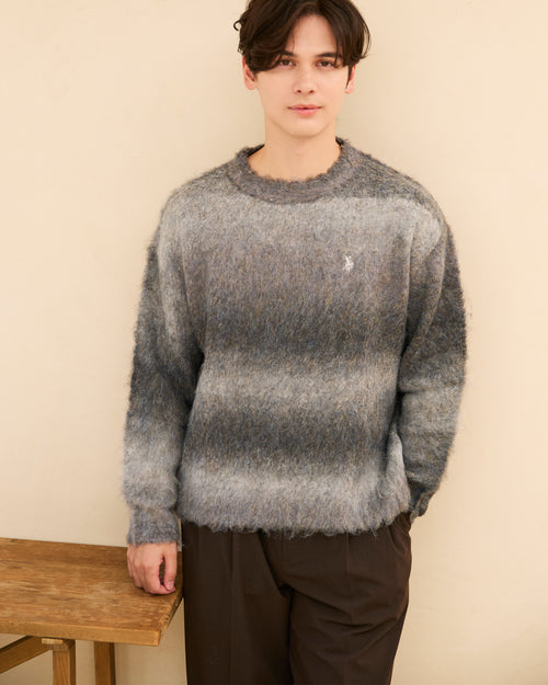 gradation knit　グラデーションニット　ダブルホースマン刺繍　PLM53428