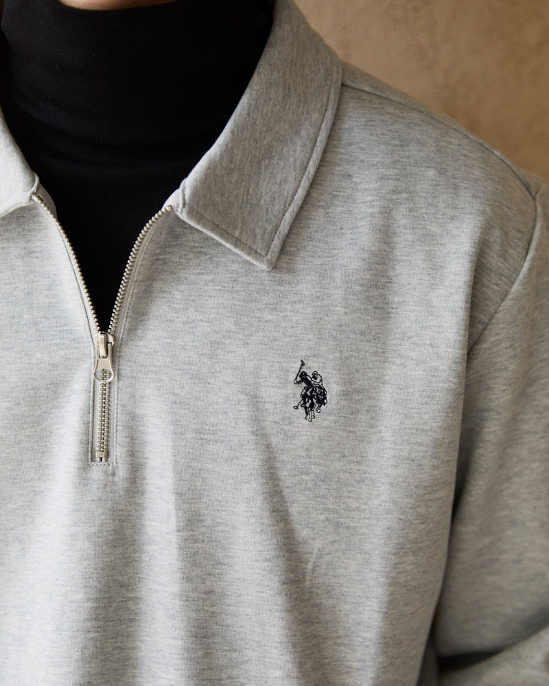 Half-Zip Polo Sweatshirt　ハーフジップポロスウェット　ダブルホースマン刺繍　PLM53329