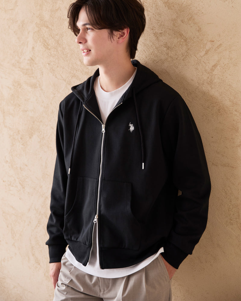 full zip hoodie　フルジップパーカー　ダブルホースマン刺繍　PLM53327