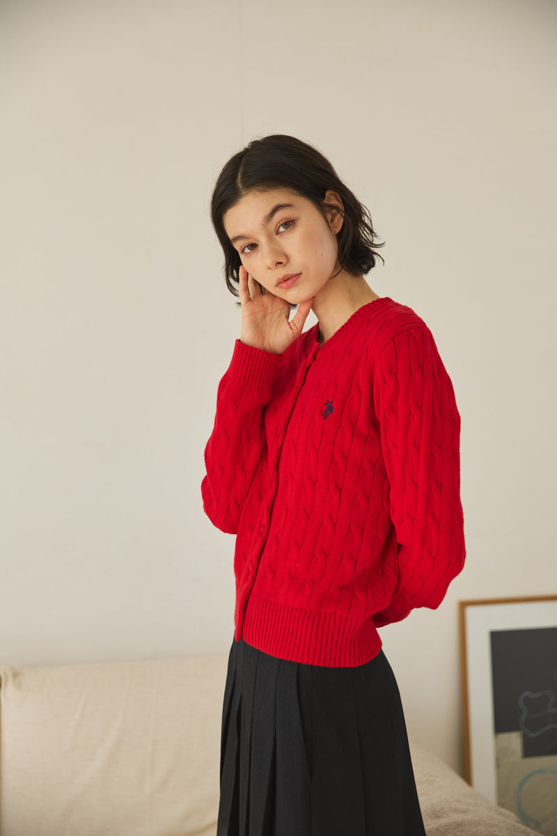 cable knit cardigan ケーブルニットカーディガン ダブルホースマン