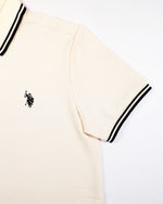 Polo Shirt dress　配色ポロワンピース　ダブルホースマン刺繍鹿の子　PLL51101