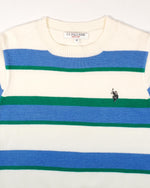 knit pullover　半袖ニットプルオーバー　ダブルホースマン刺繍　PLL51405