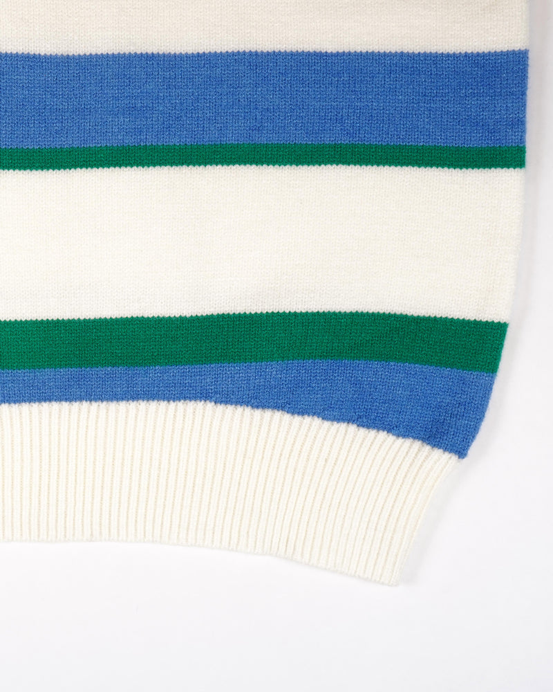 knit pullover　半袖ニットプルオーバー　ダブルホースマン刺繍　PLL51405