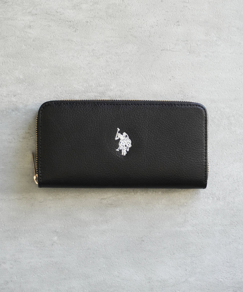 goat leather zip round wallet USPA-2734 – U.S. POLO ASSN. 公式オンラインストア