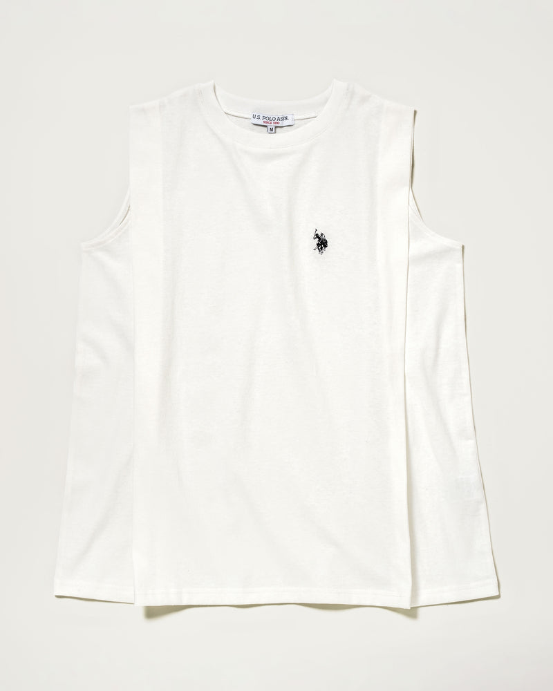 【予約商品】Shoulder tuck tank　ショルダータックタンク　ダブルホースマン刺繍　PLL52244