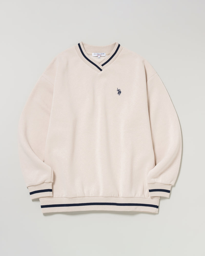 Line Rib V-Neck Sweatshirt　Vネックスウェット　ダブルホースマン刺繍　PLL53303