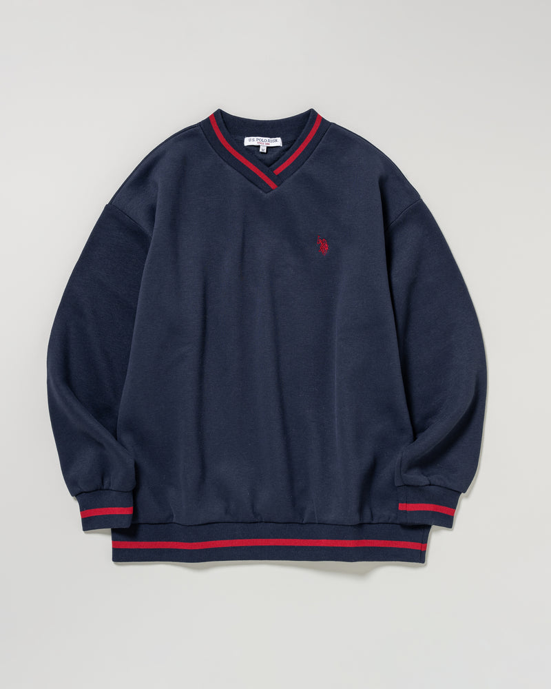 Line Rib V-Neck Sweatshirt　Vネックスウェット　ダブルホースマン刺繍　PLL53303