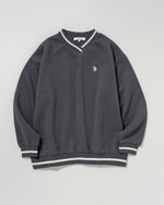 Line Rib V-Neck Sweatshirt　Vネックスウェット　ダブルホースマン刺繍　PLL53303