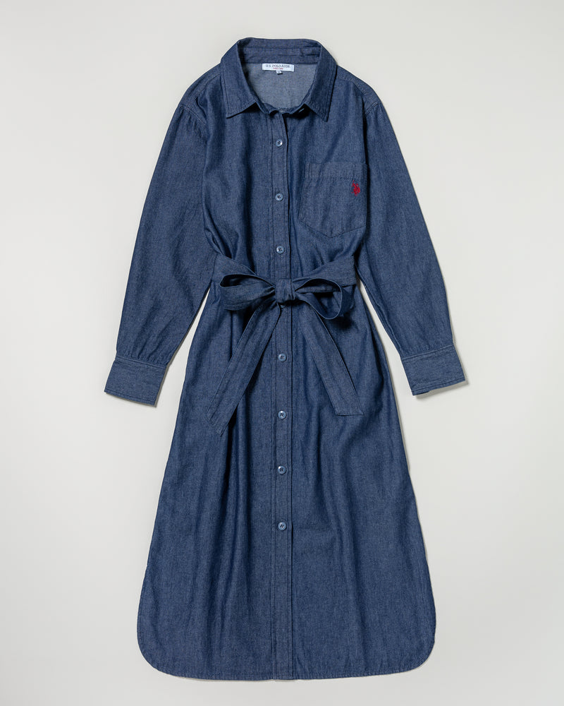 shirt dress　シャツワンピース　ダブルホースマン刺繍　PLL53715