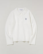 shaggy knit polo　シャギーニットポロ　ダブルホースマン刺繍　PLL53401
