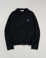 shaggy knit polo　シャギーニットポロ　ダブルホースマン刺繍　PLL53401