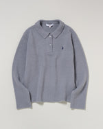 shaggy knit polo　シャギーニットポロ　ダブルホースマン刺繍　PLL53401
