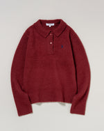 shaggy knit polo　シャギーニットポロ　ダブルホースマン刺繍　PLL53401