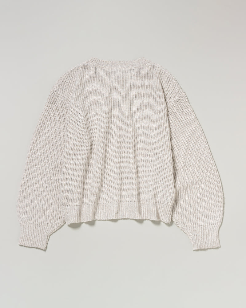 lame knit pullover　ラメクルーニット　ダブルホースマン刺繍　PLL53403