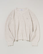 lame knit pullover　ラメクルーニット　ダブルホースマン刺繍　PLL53403
