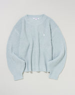 lame knit pullover　ラメクルーニット　ダブルホースマン刺繍　PLL53403