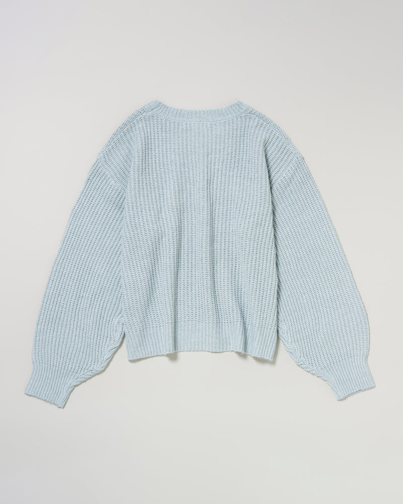 lame knit pullover　ラメクルーニット　ダブルホースマン刺繍　PLL53403