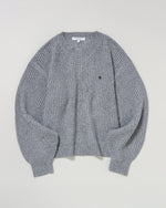 lame knit pullover　ラメクルーニット　ダブルホースマン刺繍　PLL53403