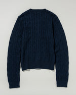 cable knit cardigan　ケーブルニットカーディガン　ダブルホースマン刺繍　PLL53468