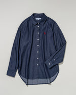 Regular color denim shirt　デニムシャツ　ダブルホースマン刺繍　PLL53700