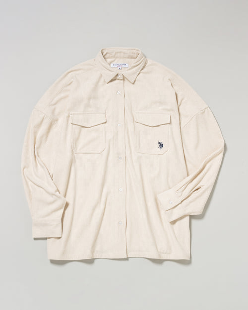 corduroy shirt　コーデュロイシャツ　ダブルホースマン刺繍　PLL53701