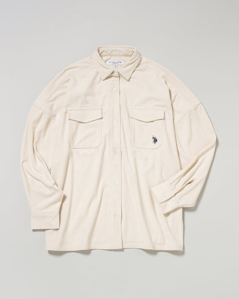 corduroy shirt　コーデュロイシャツ　ダブルホースマン刺繍　PLL53701