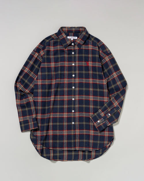 regular collar shirt　レギュラーカラーチェックシャツ　ダブルホースマン刺繍　PLL53702
