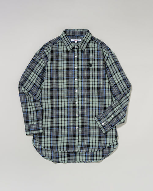 regular collar shirt　レギュラーカラーチェックシャツ　ダブルホースマン刺繍　PLL53702