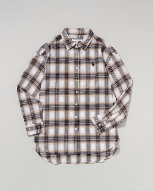 regular collar shirt　レギュラーカラーチェックシャツ　ダブルホースマン刺繍　PLL53702