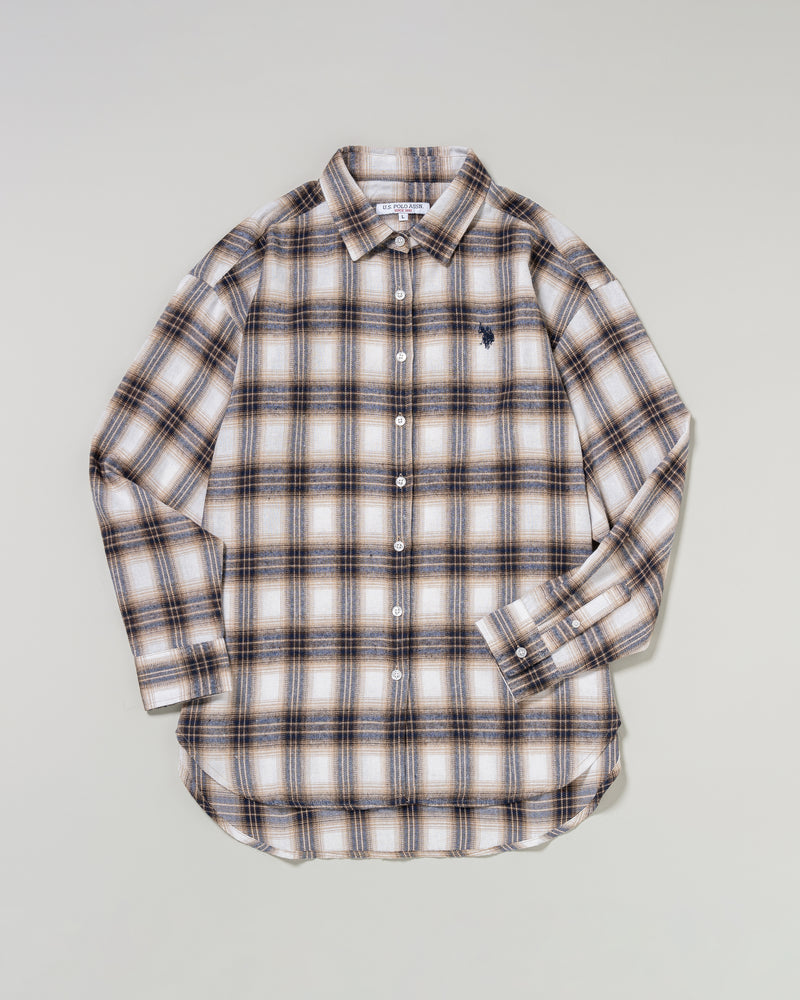 regular collar shirt　レギュラーカラーチェックシャツ　ダブルホースマン刺繍　PLL53702