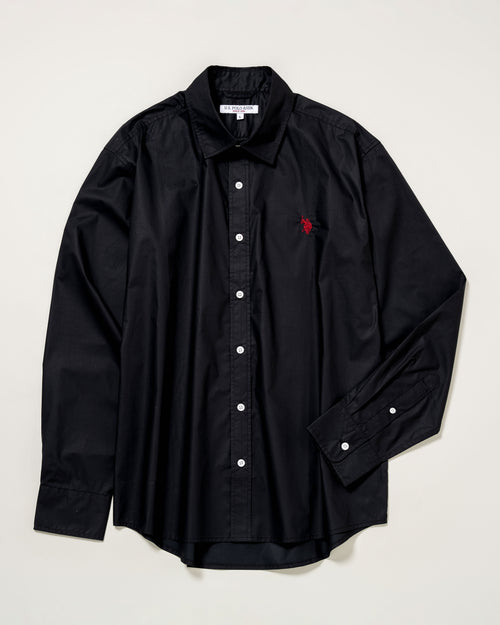 【予約商品】Regular collar broad shirt　レギュラーカラーブロード長袖シャツ　ダブルホースマン刺繍　PLM52709