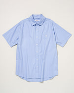 【予約商品】Regular collar broad shirt　レギュラーカラーブロード半袖シャツ　ダブルホースマン刺繍　PLM52710