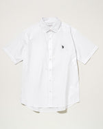 【予約商品】Regular collar broad shirt　レギュラーカラーブロード半袖シャツ　ダブルホースマン刺繍　PLM52710