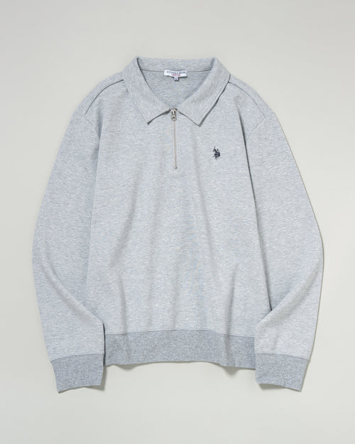 Half-Zip Polo Sweatshirt　ハーフジップポロスウェット　ダブルホースマン刺繍　PLM53329