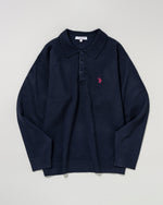 knit polo　ニットポロシャツ　ダブルホースマン刺繍　PLM53402