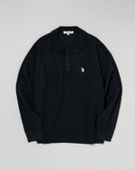 knit polo　ニットポロシャツ　ダブルホースマン刺繍　PLM53402