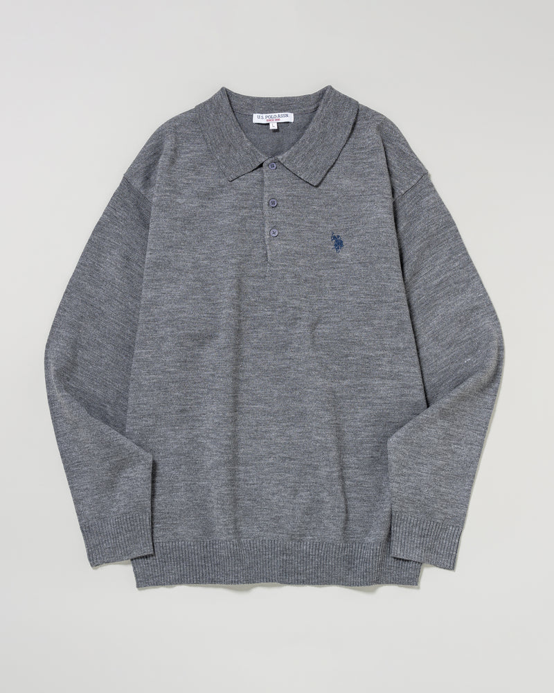 knit polo　ニットポロシャツ　ダブルホースマン刺繍　PLM53402