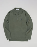 knit polo　ニットポロシャツ　ダブルホースマン刺繍　PLM53402