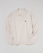 knit polo　ニットポロシャツ　ダブルホースマン刺繍　PLM53402