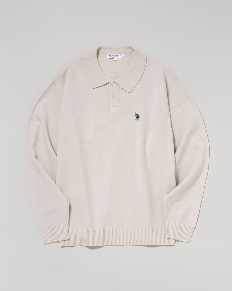 knit polo　ニットポロシャツ　ダブルホースマン刺繍　PLM53402