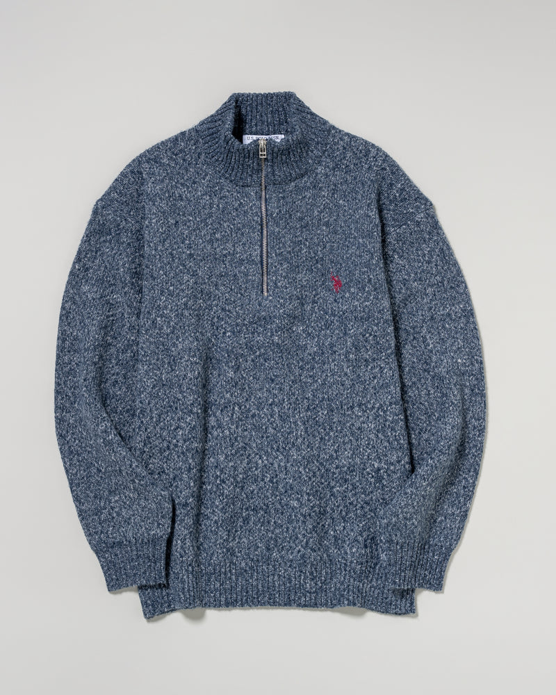 Half Zip Sweater ハーフジップセーター　ダブルホースマン刺繍　PLM53407