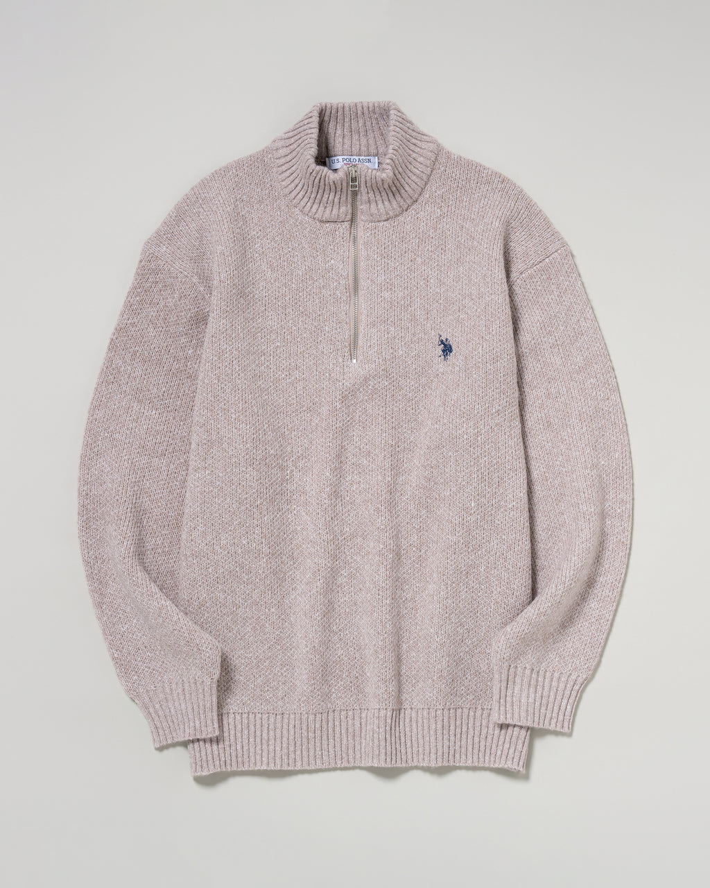 Half Zip Sweater ハーフジップセーター ダブルホースマン刺繍