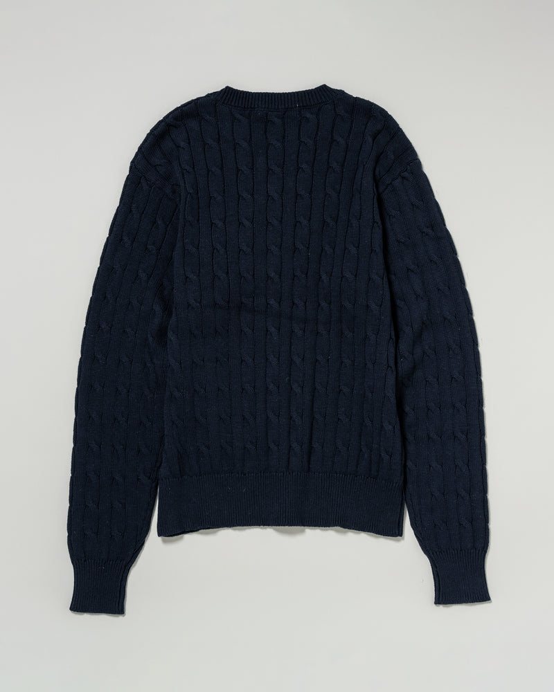 cable knit　ケーブルニット　ダブルホースマン刺繍　PLM53423