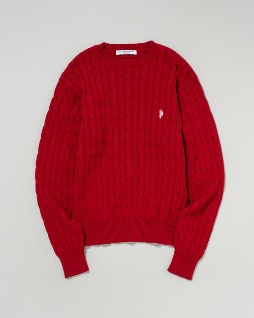 cable knit　ケーブルニット　ダブルホースマン刺繍　PLM53423